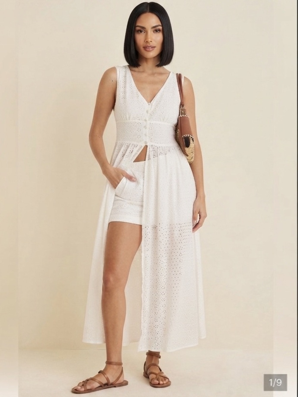 White Eyelet Maxi Top - Picture 1 of 9